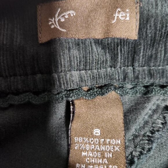 Anthropologie Fei Corduroy Flare Ruffle Skirt Sz 8 in Green - Picture 7 of 8